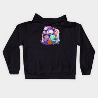 Funny Scary Cats Halloween Kids Hoodie